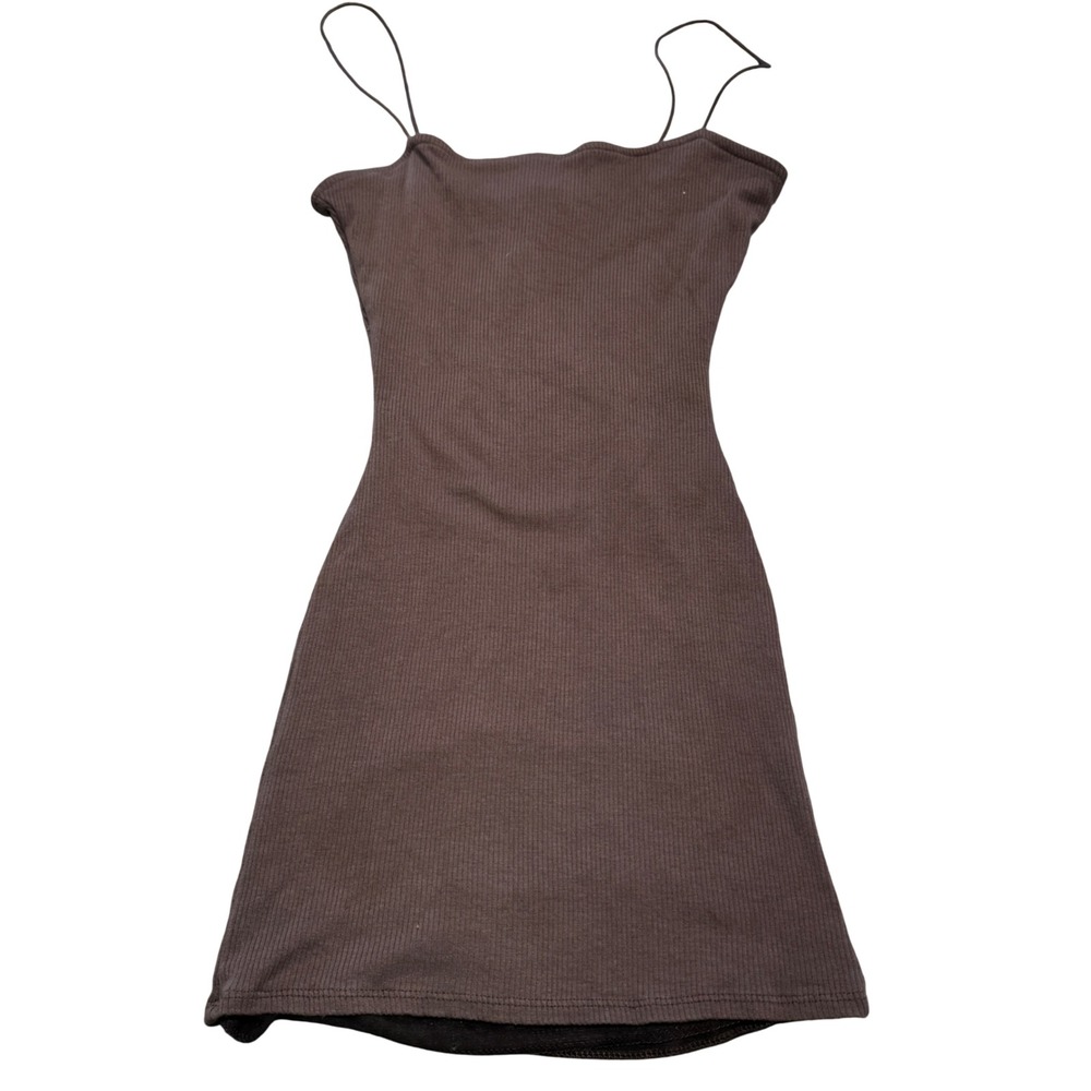 Windsor Ribbed Tank Womens Medium Brown Stretch Bodycon Y2K Indie Sleeze